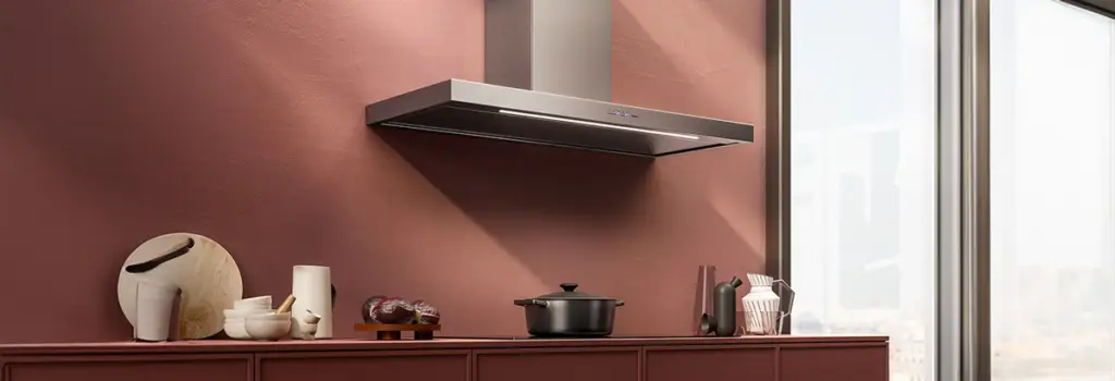 Red Kitchen with Cooker Hood